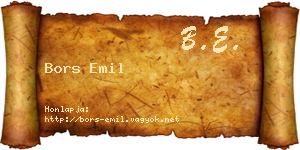 Bors Emil névjegykártya